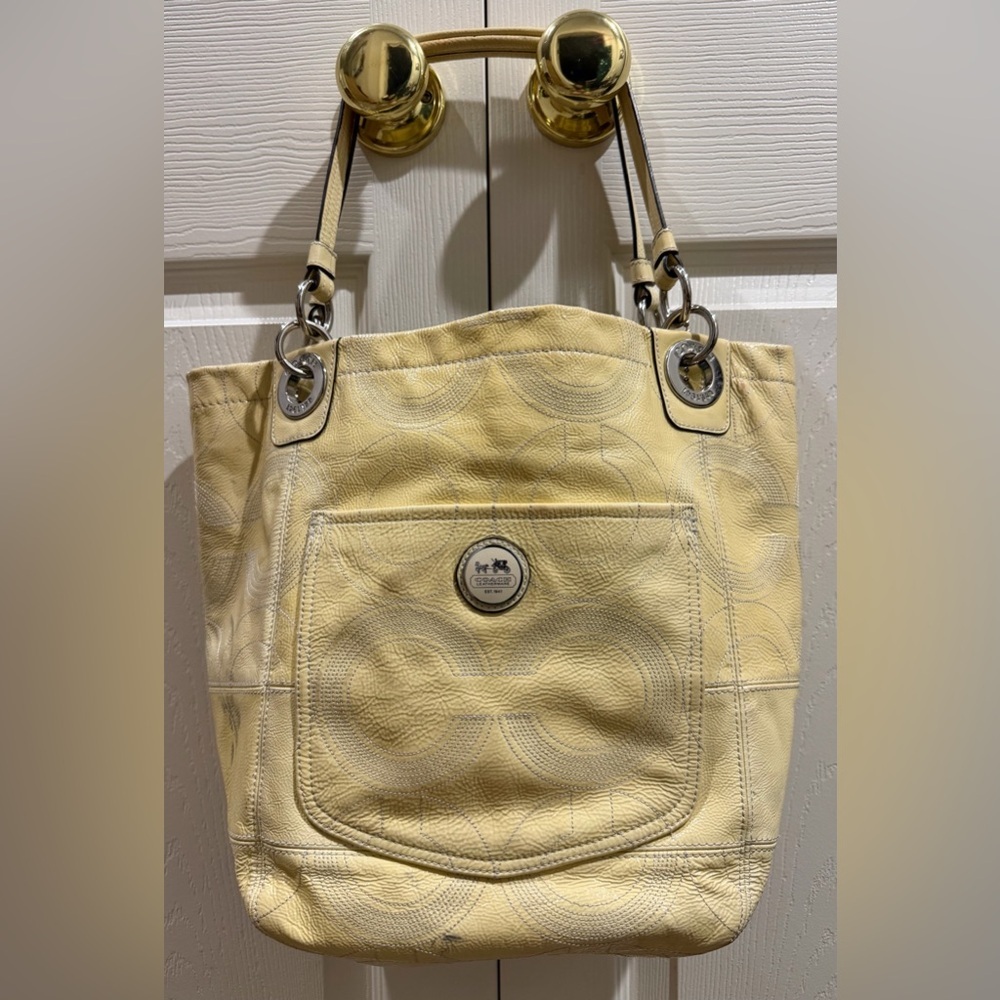 Coach 1941 Alex Yellow Patent Leather Tote, Style 14265 - Preowned